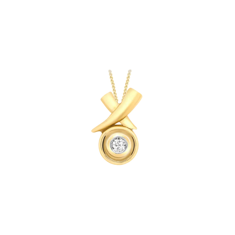 9ct Yellow Gold 0.08ct Crossover Slider Pendant