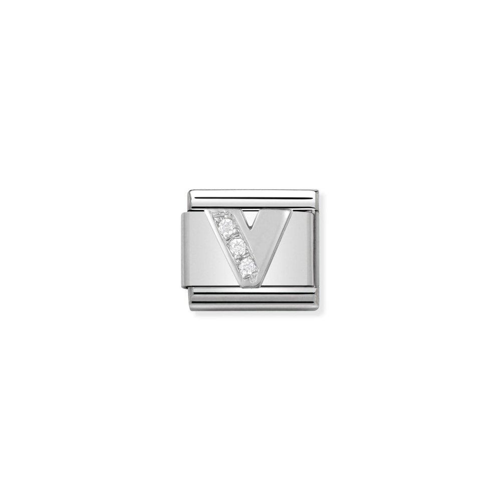 Nomination Silver CZ Letter V Initial Charm 330301/22