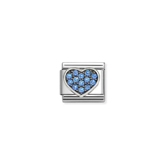Nomination Composable Classic Blue Cubic Zirconia Heart Charm 330322/28