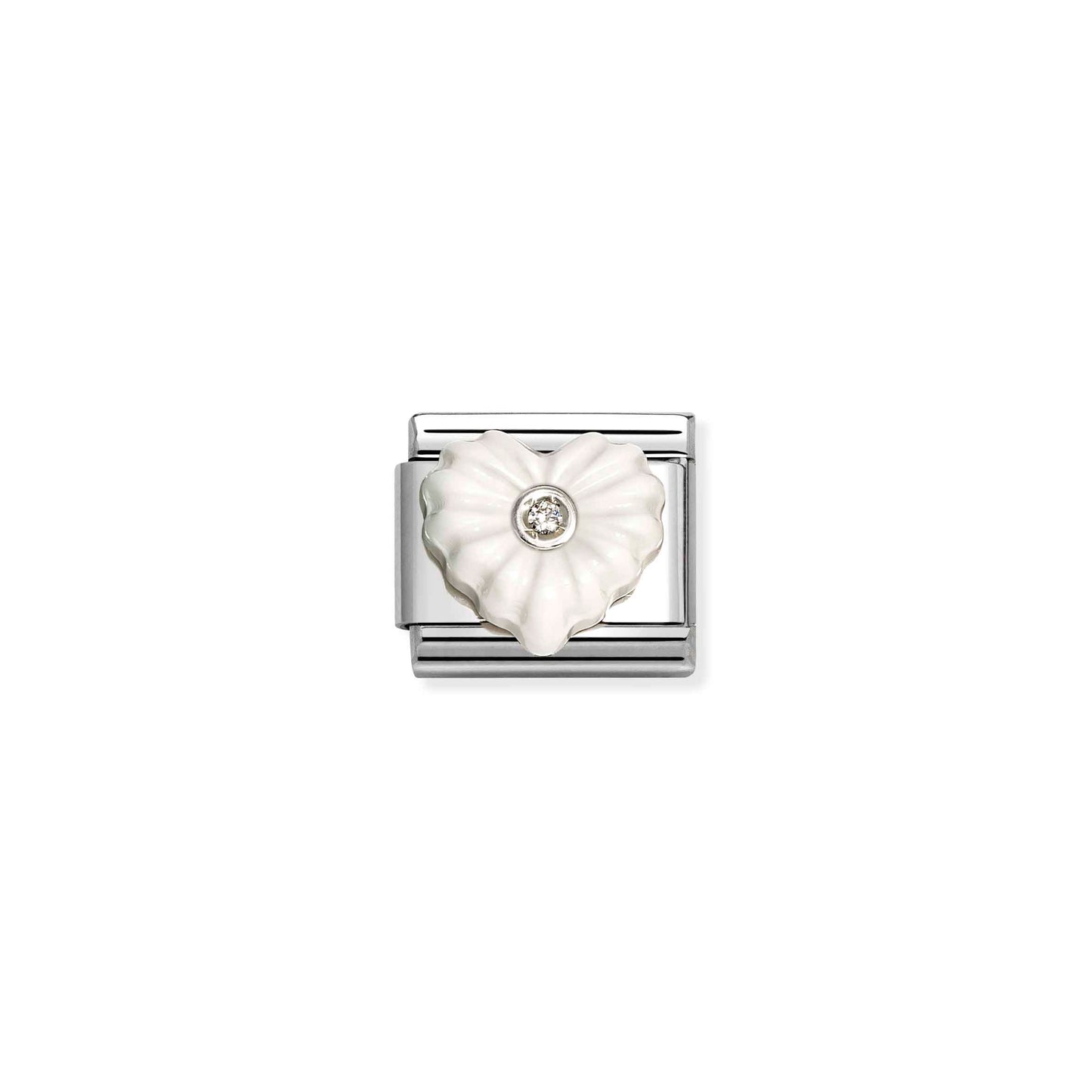 Nomination Composable Classic White Resin Heart and Cubic Zirconia Charm 330512/25
