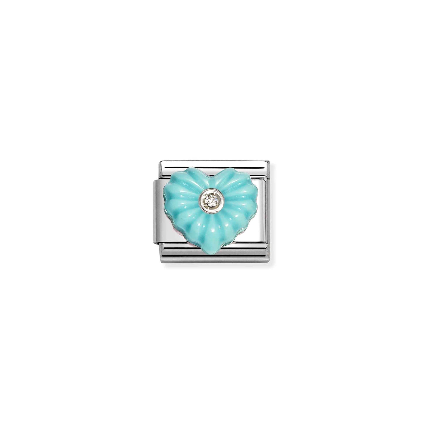 Nomination Composable Classic Blue Resin Heart and Cubic Zirconia Charm 330512/26