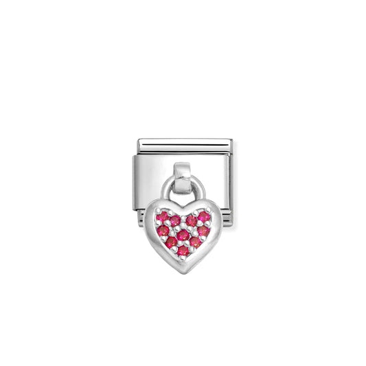 Nomination Composable Classic Red Cubic Zirconia Heart Dangly 331800/26