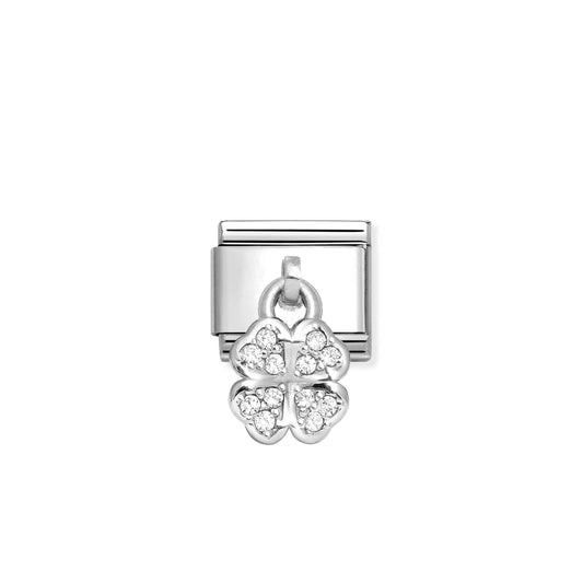 Nomination Composable Classic Cubic Zirconia Clover Dangly 331800/31