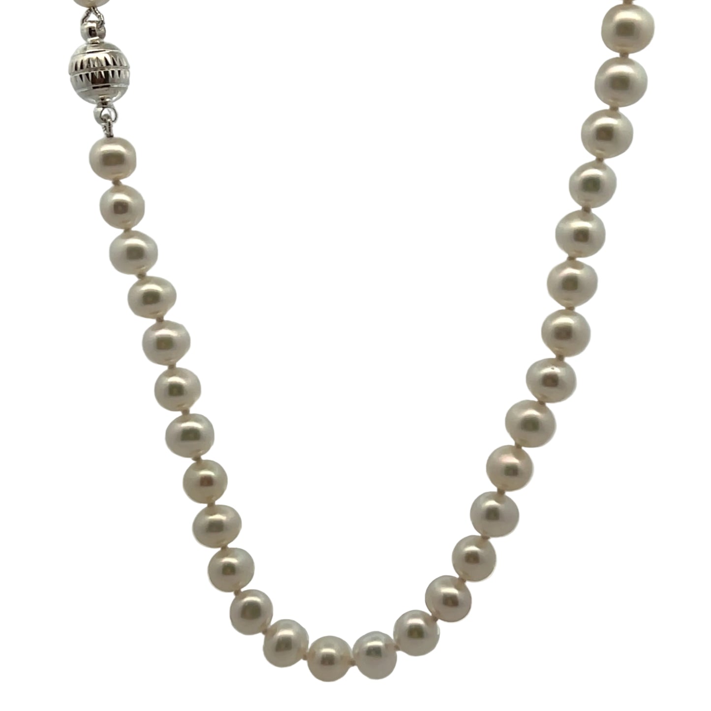 18" Freshwater Cultured Pearl Necklace with Magnetic Ball Clasp