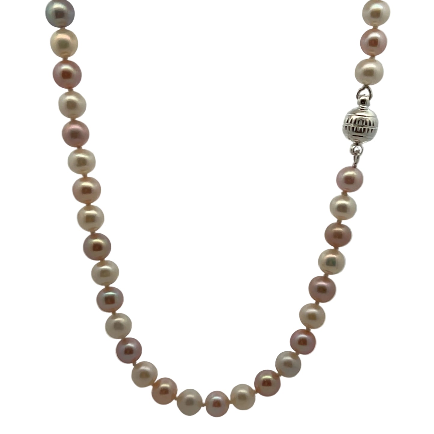 18" Multicoloured Freshwater Cultured Pearl Necklace with Magnetic Clasp