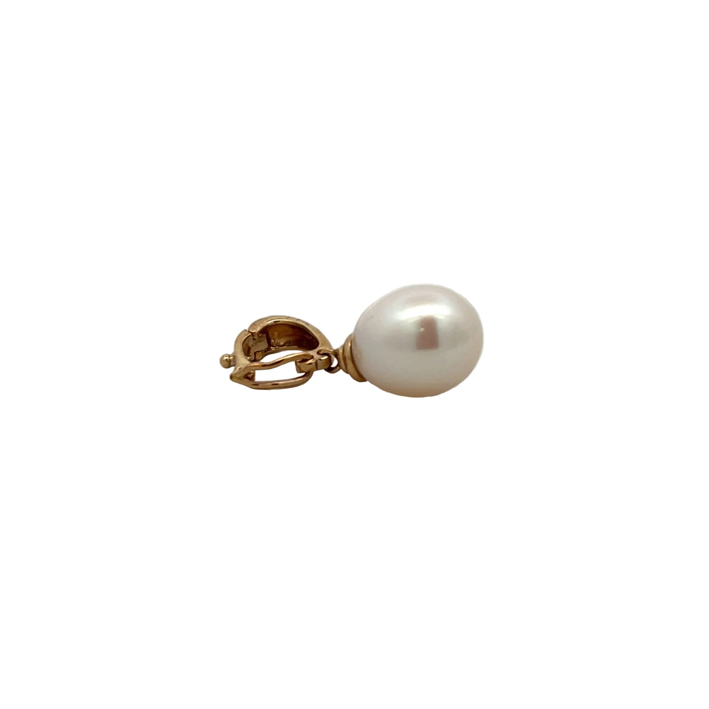 9ct Yellow Gold Enhancer Freshwater Cultured Pearl 9mm Teardrop Pendant