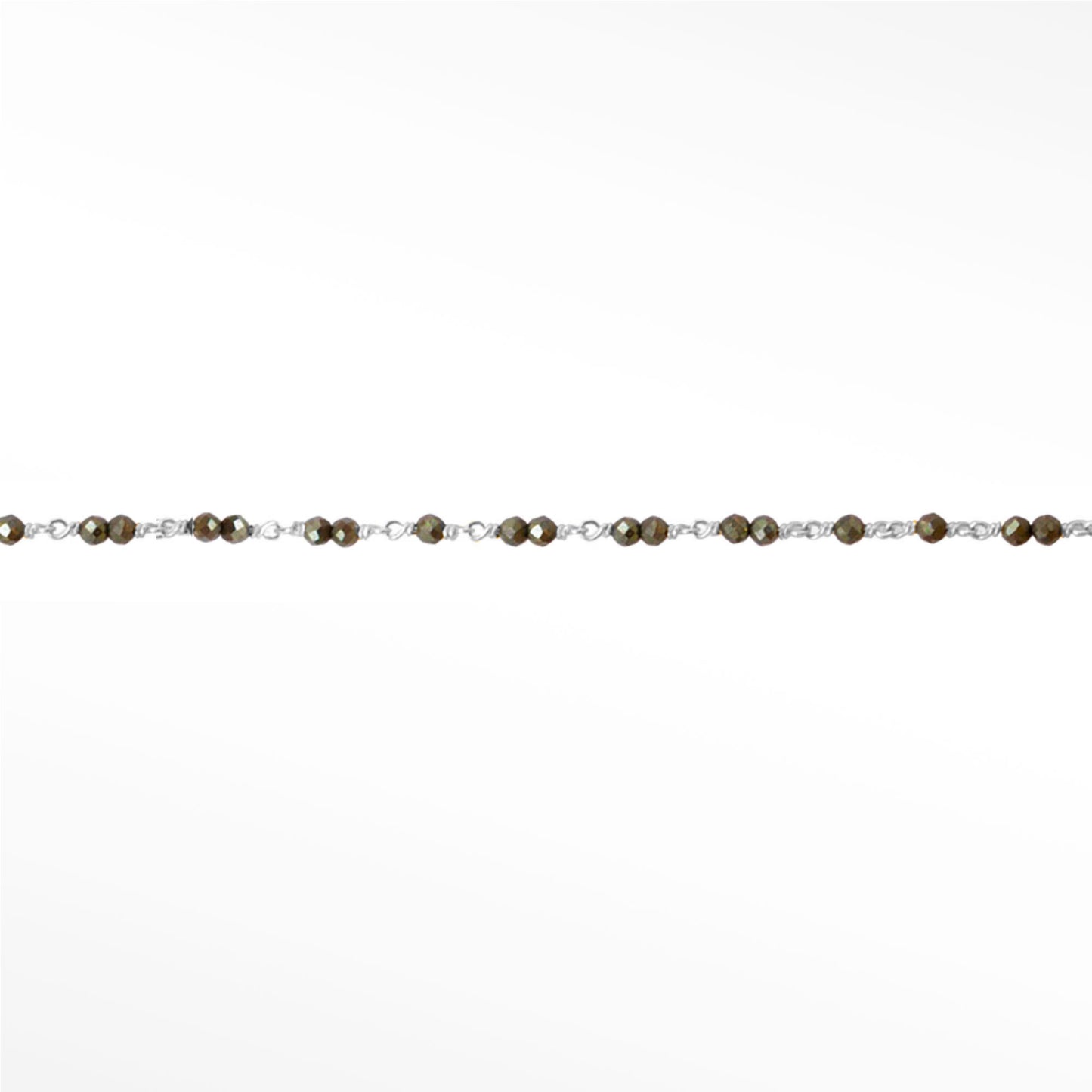 Sterling Silver Pyrite Bead Permanent Bracelet