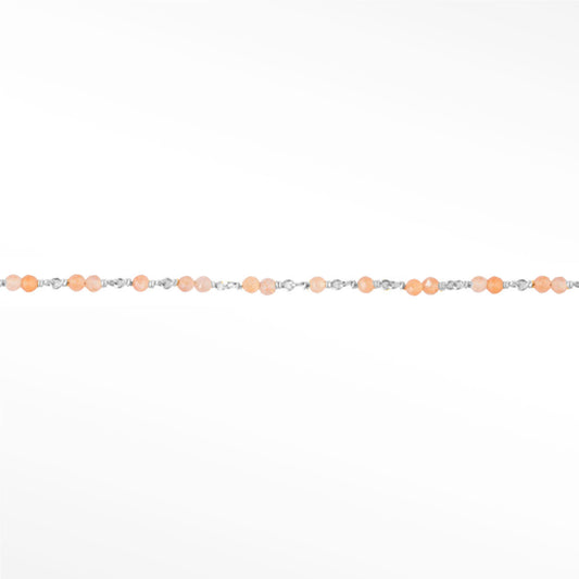 Sterling Silver Sunstone Enamel Bead Permanent Bracelet