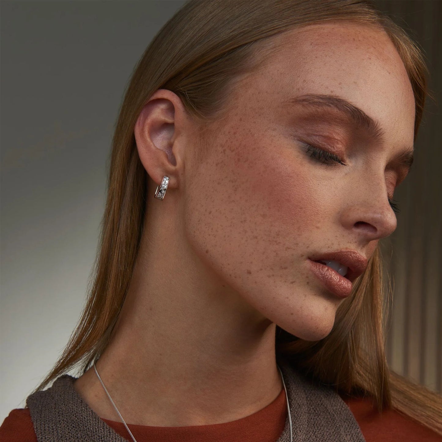 Clogau Cariad Sparkle Half Hoop Drop Earrings