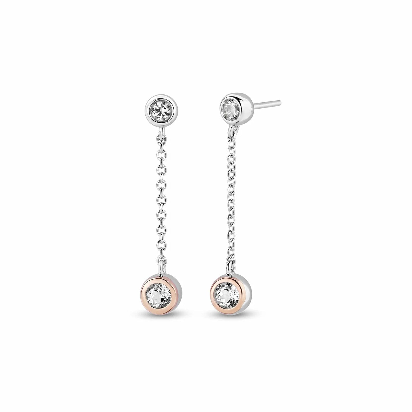 Clogau Celebration Silver White Topaz Drop Earrings 3SCEL846