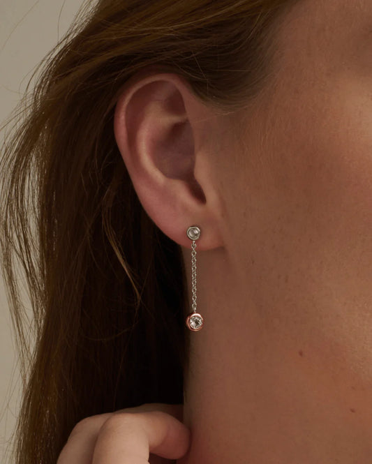 Clogau Celebration Silver White Topaz Drop Earrings 3SCEL846