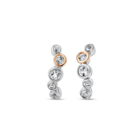 ClogauĀ® Celebration Sterling Silver Curved Stud Earrings with Topaz