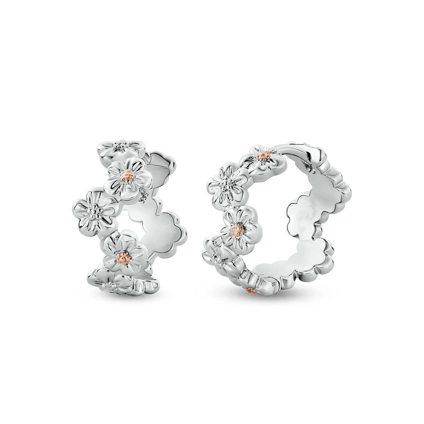Clogau Sterling Silver Forget Me Not Huggy Hoop Earrings 3SFMN834