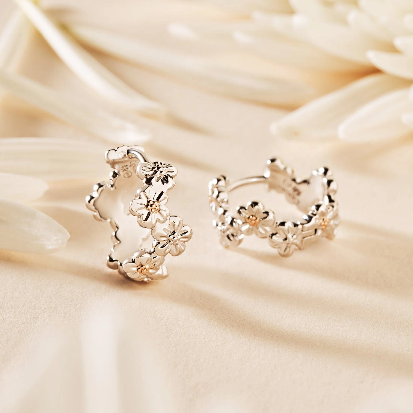 Clogau Sterling Silver Forget Me Not Huggy Hoop Earrings 3SFMN834