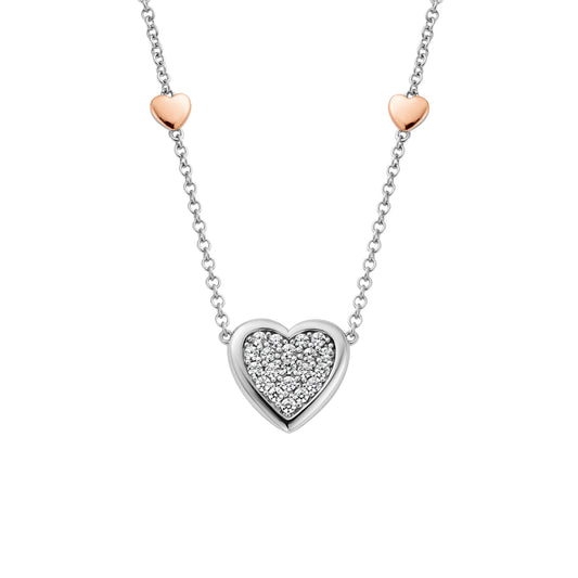 Clogau Forever Yours Sterling Silver Love Heart Necklace with Swarovski® Zirconia Necklace