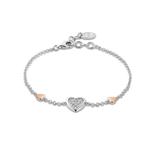 Clogau Forever Yours Sterling Silver Love Heart Bracelet with Swarovski® Zirconia