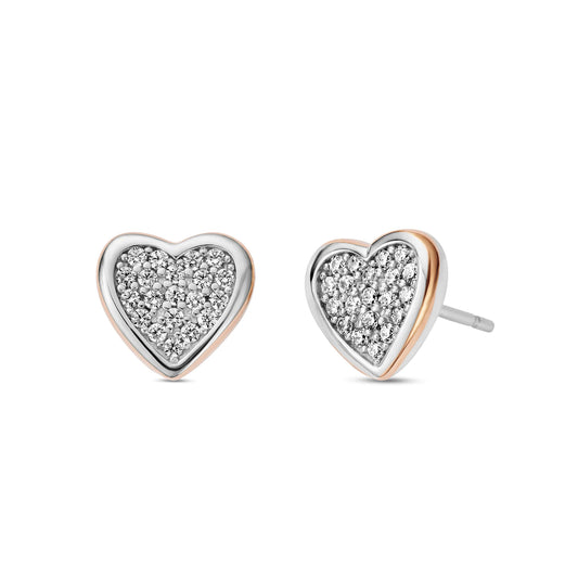 Clogau Forever Yours Sterling Silver Love Heart Earrings with SwarovskiĀ® Zirconia