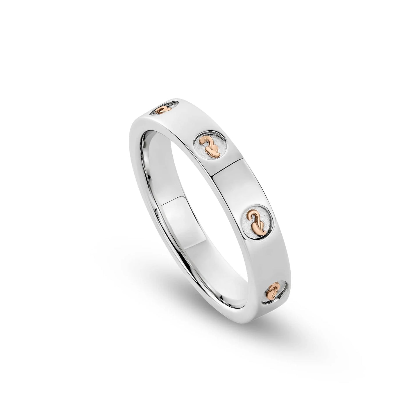 Clogau Silver Insignia Slim Band Ring 3SINS839 Size R
