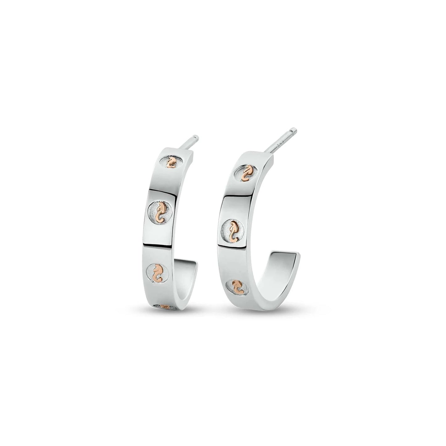 Clogau Sterling Silver Insignia Slim Half Hoop Earrings 3SINS850