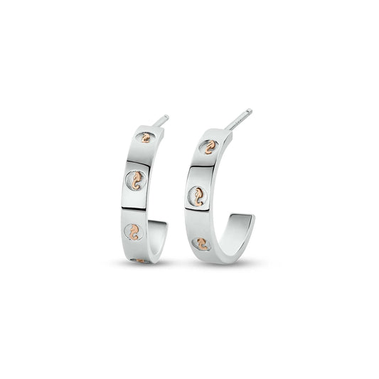 Clogau Sterling Silver Insignia Slim Half Hoop Earrings 3SINS850