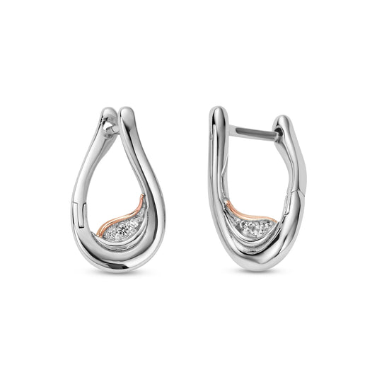 Clogau Past Present FutureĀ® Sterling Silver Twist Hoop Earrings with Topaz