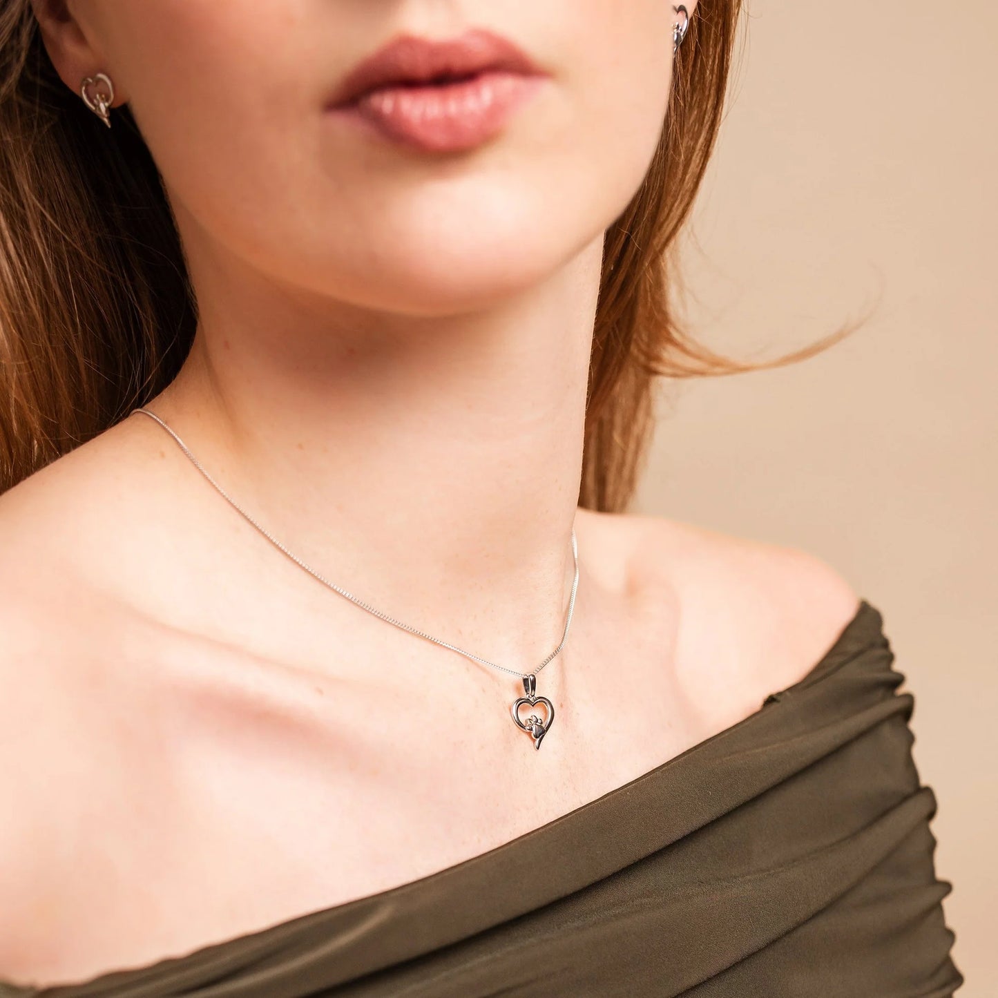 Clogau Sterling Silver Paw Print White Topaz Necklace 3SPMH769