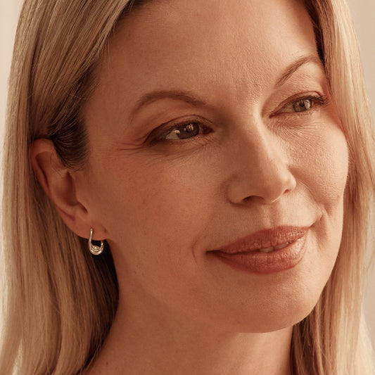 Clogau Past Present FutureĀ® Sterling Silver Twist Hoop Earrings with Topaz