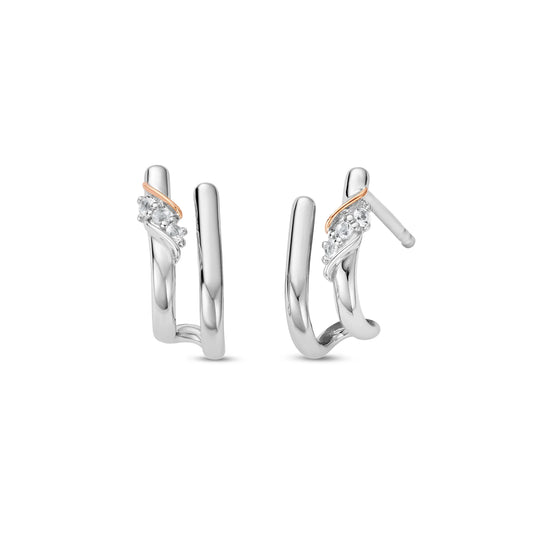 Clogau Past Present FutureĀ® Sterling Silver Curve Stud Earrings with Topaz