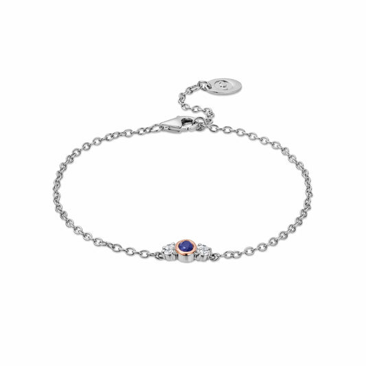 Royal Clogau® Sterling Silver Diana Bracelet with Sapphire & Swarovski® Zirconia 3SROY1407