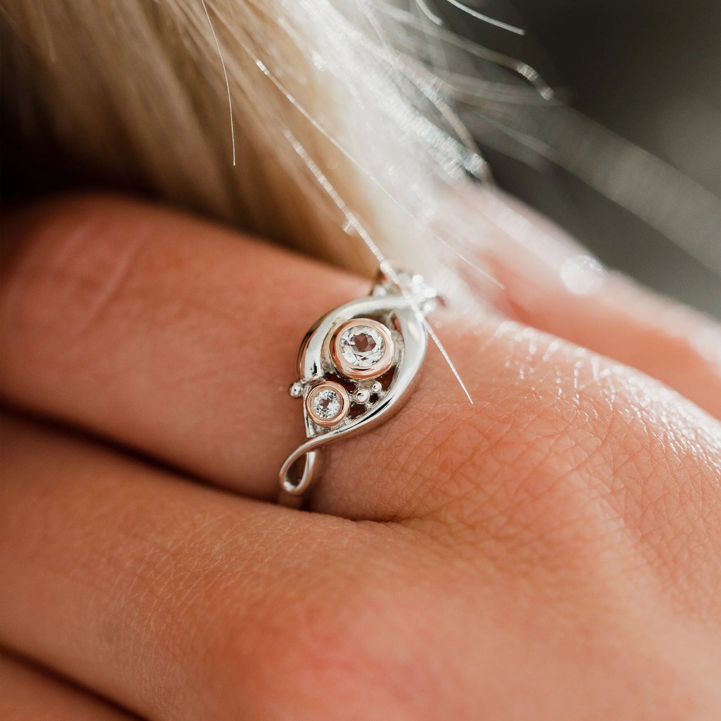 Clogau Pistyll Rhaeadr White Topaz Ring Size N