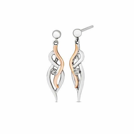 Clogau Nature's Wonder Sterling Silver White Topaz Drop Earrings 3SSWF898