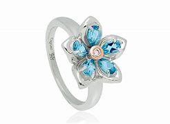 Clogau Forget me knot Blue Topaz Ring Size L 3SFMNR