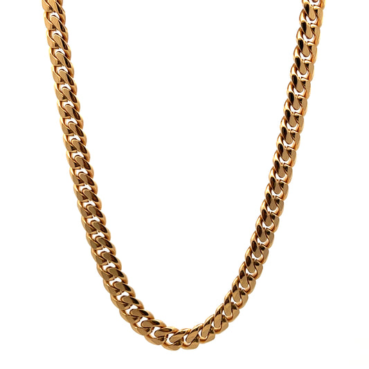 Unique & Co Stainless Steel Yellow Gold Plated Flat Curb Chain 55cm