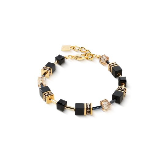 Coeur De Lion Black Onyx Yellow Gold Plated Bracelet