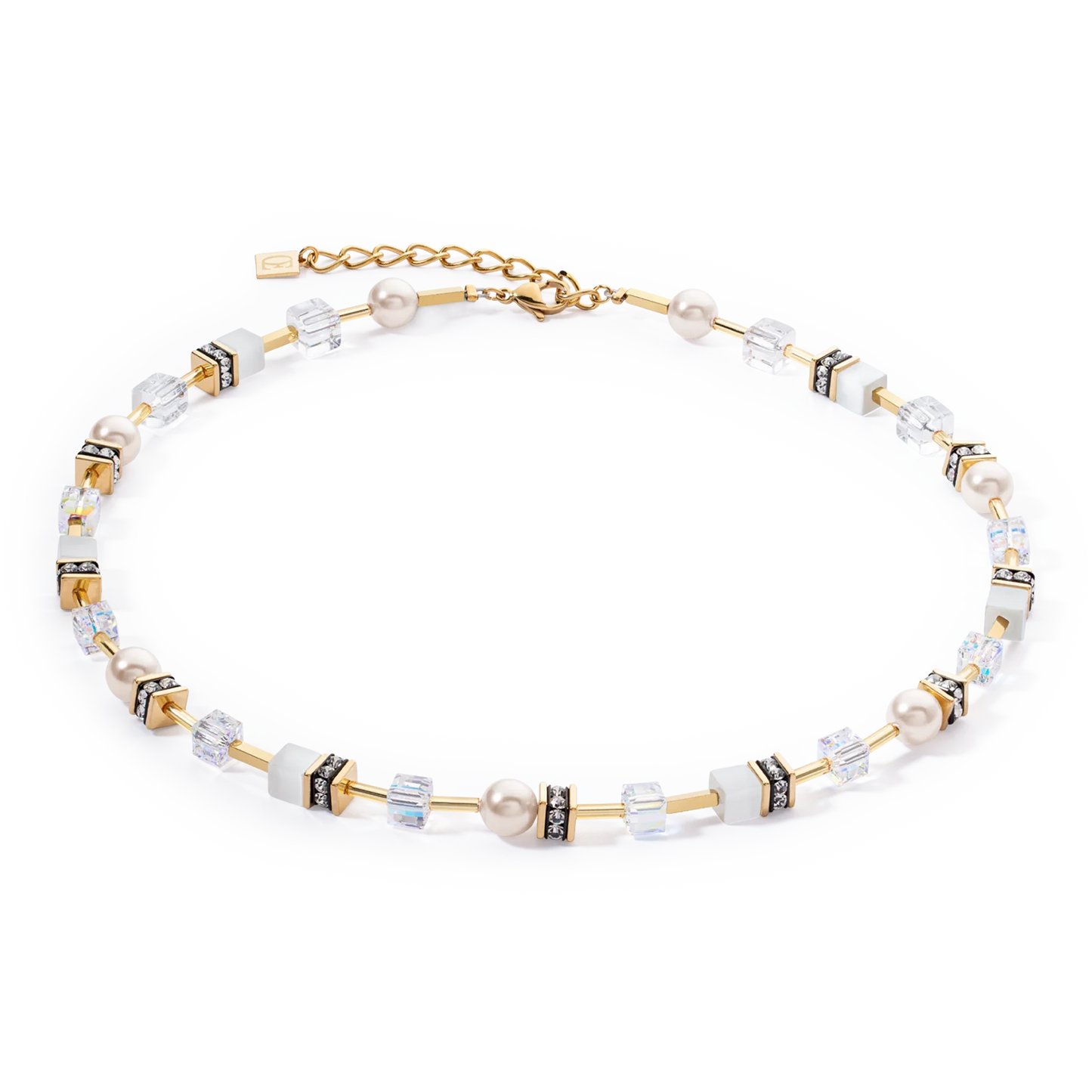 Coeur De Lion White Crystal Pearl Iconic Necklace
