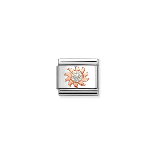 Nomination Classic Rose Gold Glitter Sun Charm 430205/28