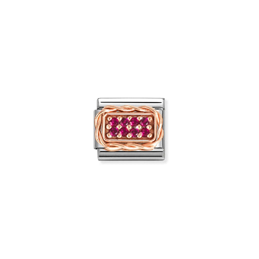 Nomination Composable Classic Rose Gold Red Pave Cubic Zirconia 430318/02