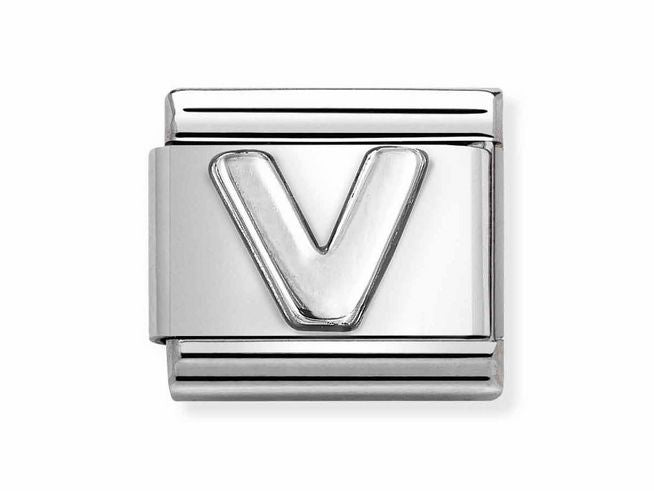 Nomination Composable Classic Silver Initial Letter V Charm 330113/22