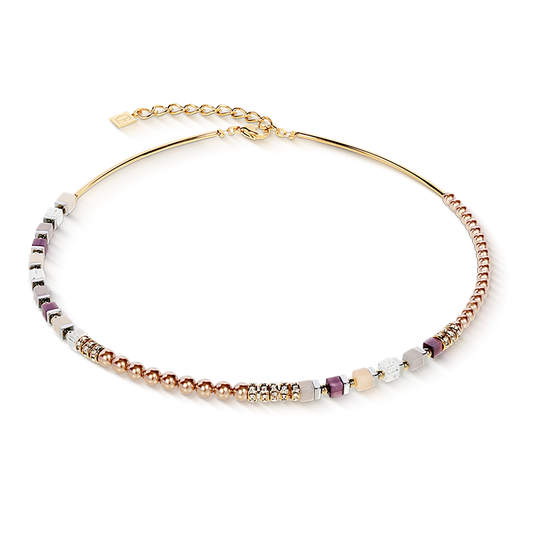 Coeur De Lion Precious Fusion Offset Shades Of Brown and Imitation Pearl Necklace