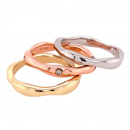 9ct White Gold Diamond Stacking Ring