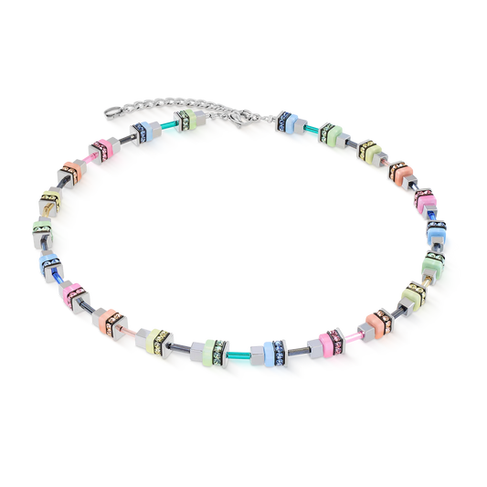 Coeur De Lion Fresh Sorbet Multicoloured Pastel Cube Necklace