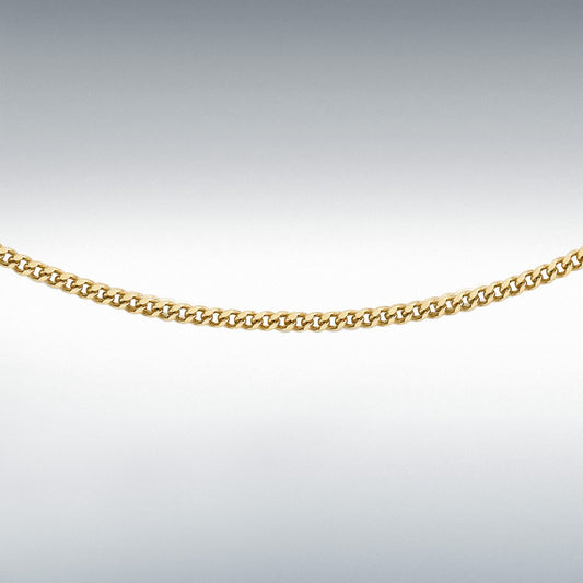9ct Yellow Gold Adjustable 16-18" Fine Flat Curb Chain