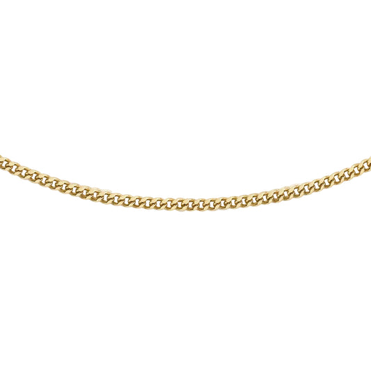 9ct Yellow Gold Adjustable 16-18" Fine Flat Curb Chain