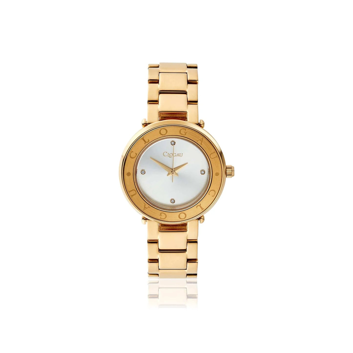 Clogau Alaw Ladies Yellow Gold Plated Stainless Steel Diamond Watch 4S00002