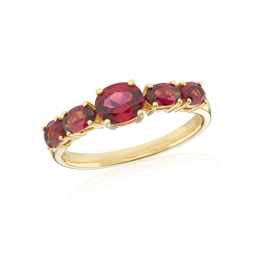 9ct Yellow Gold Rhodolite Garnet Ring