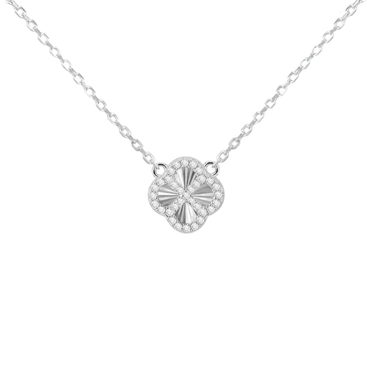 Sterling Silver Cubic Zirconia Rainbow Beaded Chain Necklace