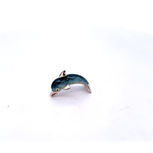 Sterling Silver Enamel Mini Dolphin