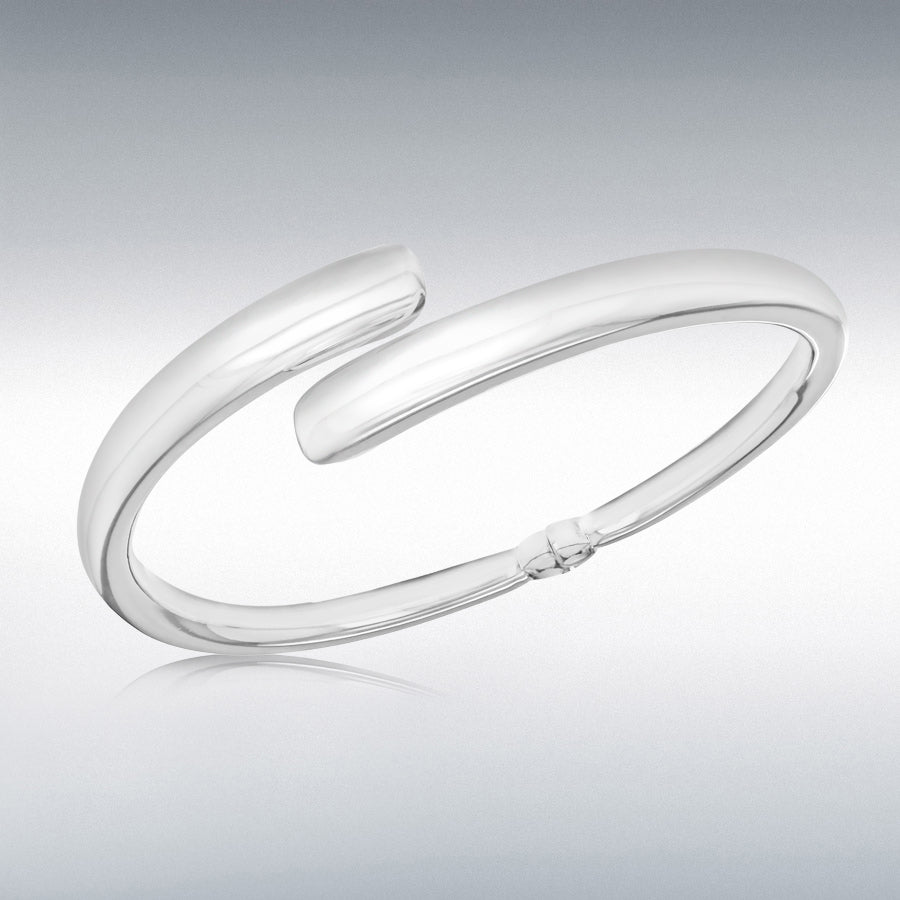 Sterling Silver Crossover Hinged Bangle