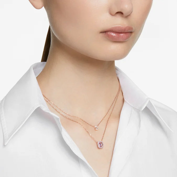 Swarovski Rose Gold Tone Millenia Layered Necklace 5640558