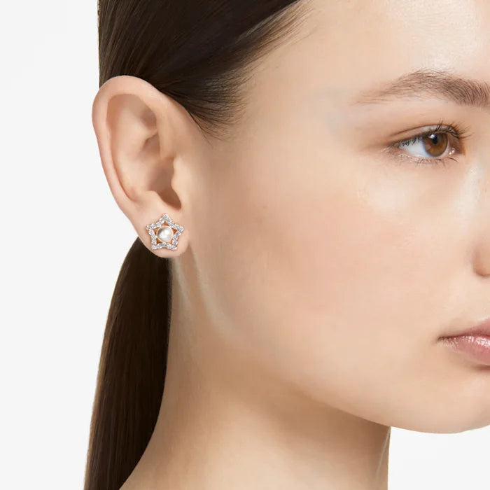 Swarovski Stella Rose Gold Plated Stud Earrings 5645465